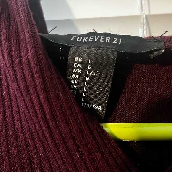 Knit ribbed cropped fit hoodie/ pullover Forever 21 - Picture 6 of 6